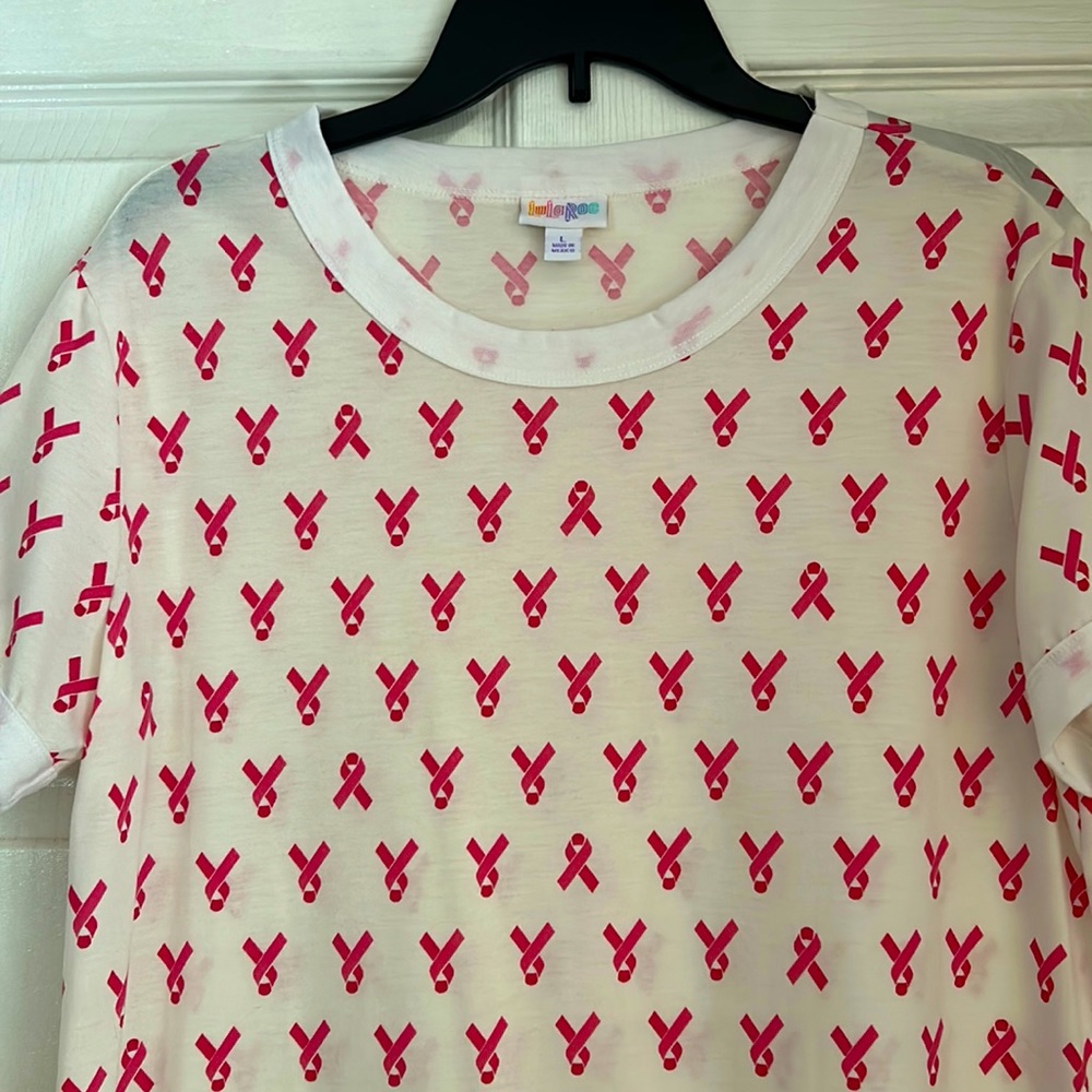 Lularoe breast cancer symbol tshirt